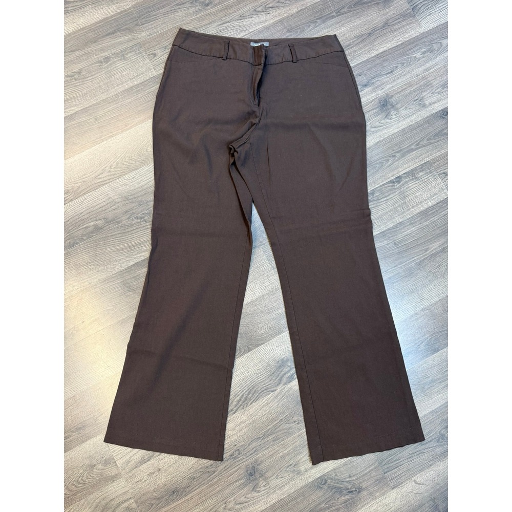 Apt. 9 Ava Brown Stretch Flare Leg Dress Pants Womens Size 14
